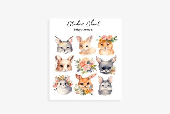 Baby Animals Sticker Sheet for Digital Planners