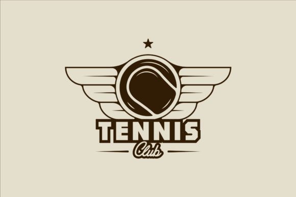 Ball of Tennis Logo Vintage Vector