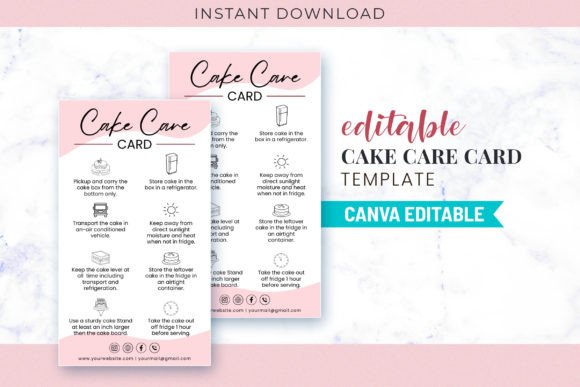 Professional Cake Care Card Template