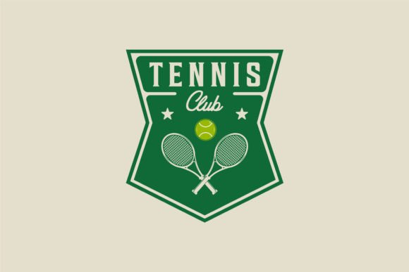 Rackets and Ball of Tennis Logo Emblem for Sports Branding