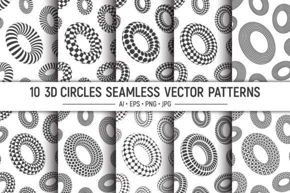 Unlocking Creativity with 3D Circles Shapes Seamless Vector Patterns